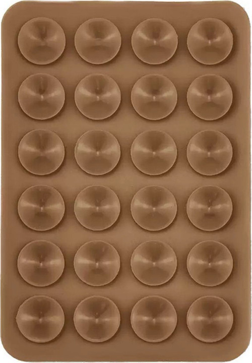 Kare Öpücüklü 03 Klfs Çift Taraflı Silikon Tutucu 5,50Cm X 8Cm - Kahverengi