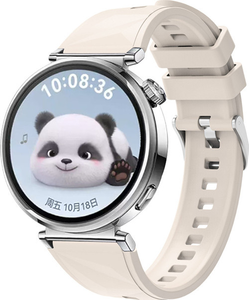 Huawei Gt4 41Mm Uyumlu Klfs Krd-129 18Mm Silikon Kordon Strap Kayış-Starlight