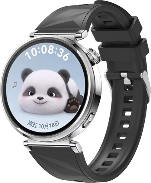 Huawei Gt4 41Mm Uyumlu Klfs Krd-129 18Mm Silikon Kordon Strap Kayış-Siyah