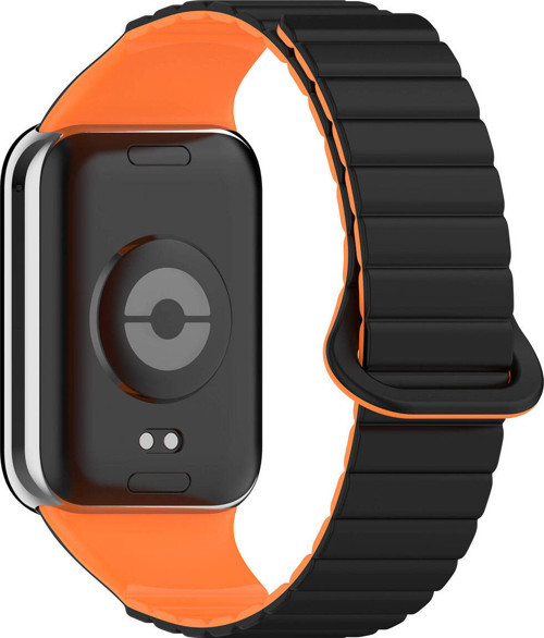 Xiaomi Mi Band 8 Pro Silikon Kordon Klfs Krd-105 Strap Kayış-Siyah-Turuncu