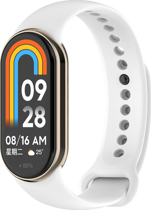 Xiaomi Mi Band 9 Serisi Klasik Kordon Silikon Strap Kayış-Beyaz