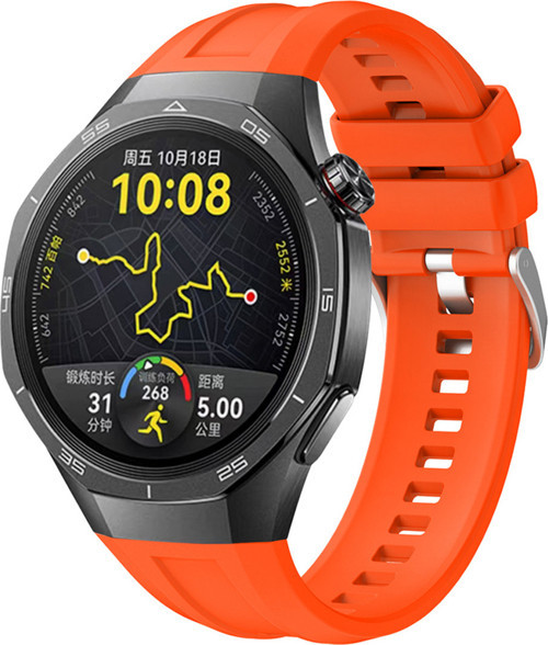 Huawei Watch Gt5 Pro 46Mm Uyumlu Klfs Krd-130 Silikon Kordon Strap Kayış-Turuncu