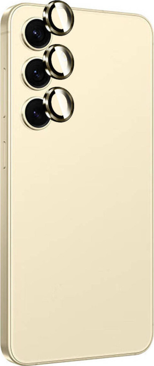 Galaxy S24 Klfs Titanium Premium Thtterli Kamera Lens Koruyucu-Sarı