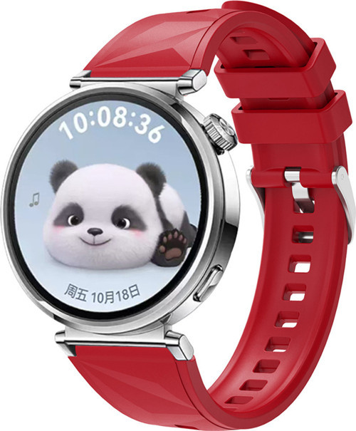 Huawei Gt4 41Mm Uyumlu Klfs Krd-129 18Mm Silikon Kordon Strap Kayış-Kırmızı