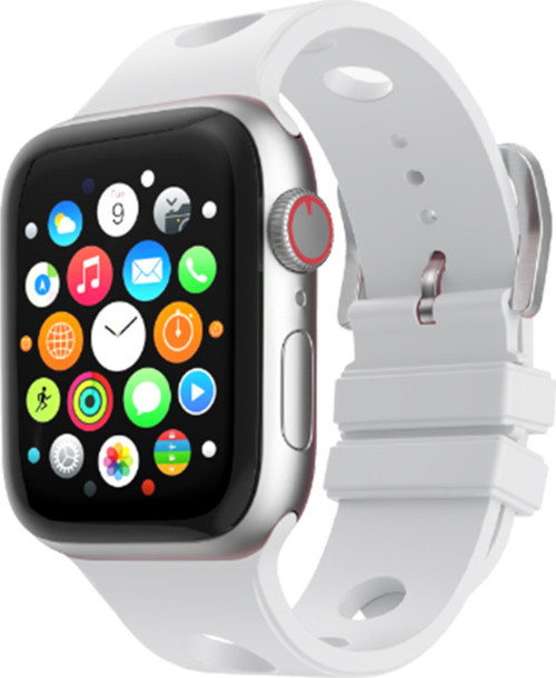 Watch 42Mm Delikli Tasarım Zore Krd-147 Silikon Kordon - Beyaz