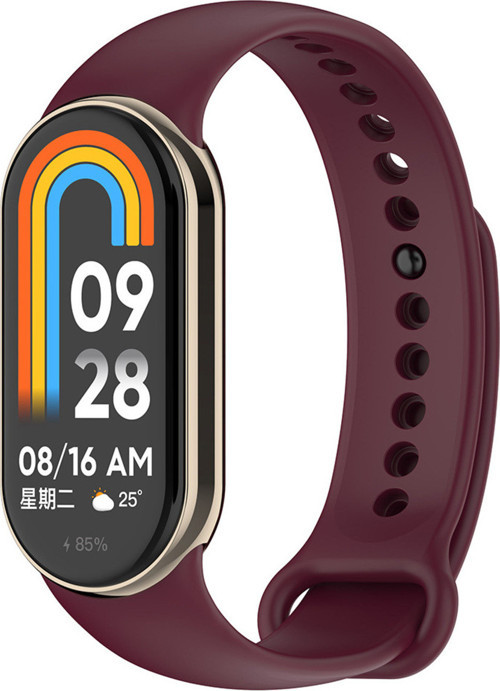 Xiaomi Mi Band 9 Serisi Klasik Kordon Silikon Strap Kayış-Koyu Kırmızı