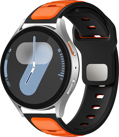 Huawei Watch Gt 3 42Mm Klfs Krd-135 22Mm Silikon Kordon Strap Kayış - Siyah-Turuncu
