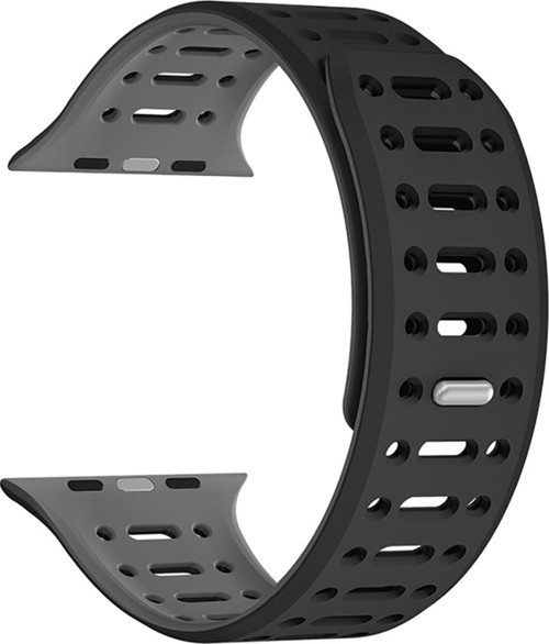 Watch 7 45Mm Uyumlu Klfs Krd-124 Silikon Kordon Strap Kayış-Siyah-Gri