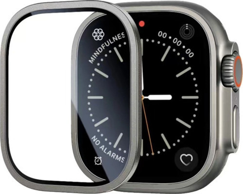 Watch Ultra 49Mm Klfs Alm-01 Metal Çerçeveli Ekran Koruyucu - Gümüş
