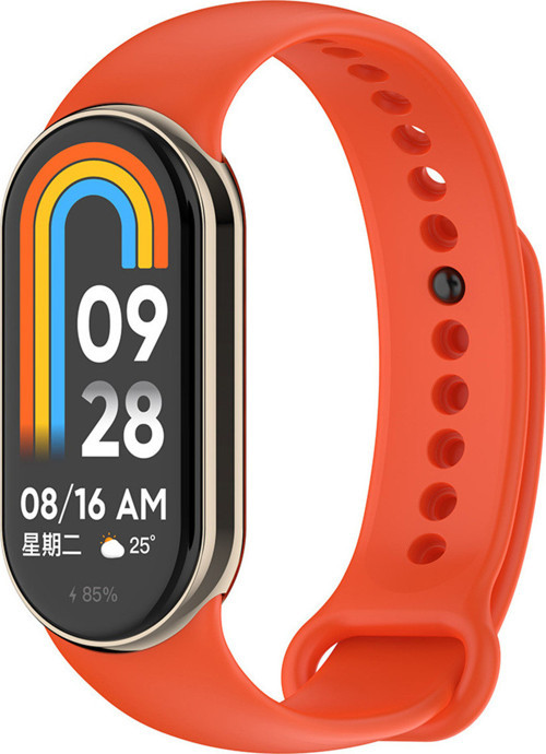 Xiaomi Mi Band 9 Serisi Klasik Kordon Silikon Strap Kayış-Turuncu