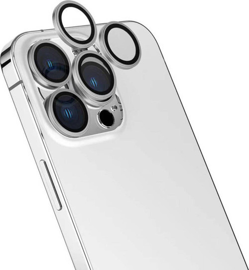 Apple İphone 16 Pro Max Klfs Cl-15 Parmak İzi Bırakmayan Anti-Reflective Kamera Lens Koruyucu-Gümüş