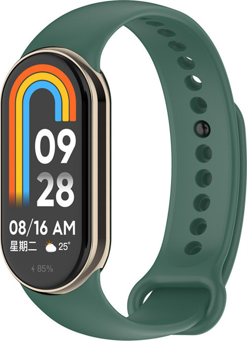 Xiaomi Mi Band 9 Serisi Klasik Kordon Silikon Strap Kayış-Koyu Yeşil