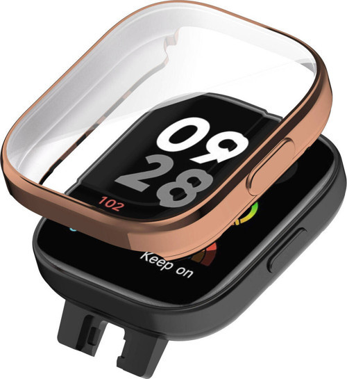 Redmi Watch 3 360 Derece Korumalı Kasa Ve Ekran Koruyucu Klfs Watch Gard 30 - Rose Gold