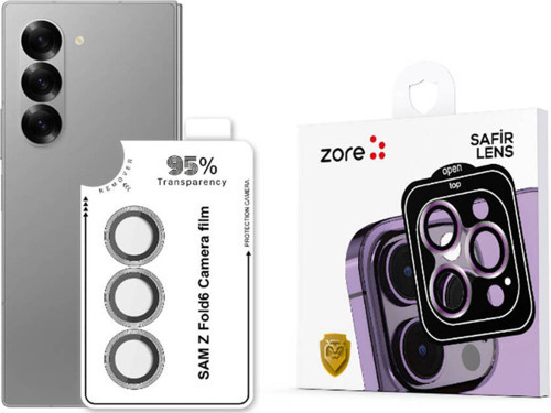 Galaxy Z Fold 6 Klfs Cl-11 Safir Parmak İzi Bırakmayan Anti-Reflective Kamera Lens Koruyucu-Gümüş
