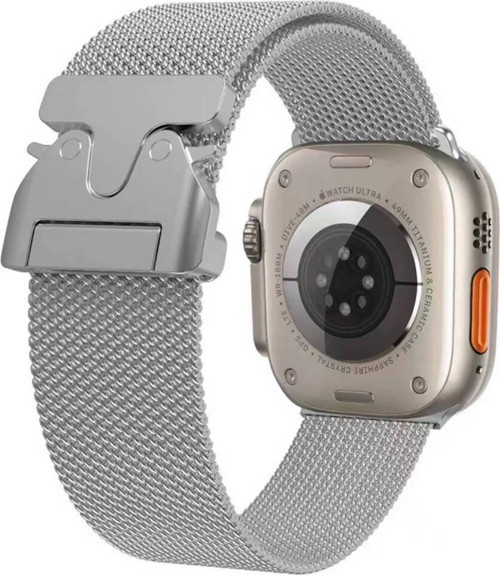 Apple Watch 42Mm Klfs Krd-25 Metal Hasır Kordon-Gümüş