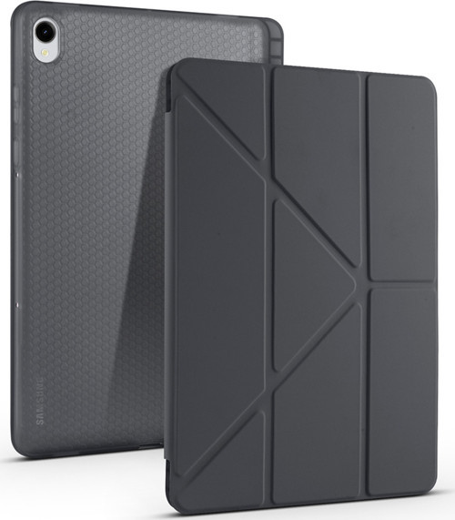 Galaxy Tab S11 Kılıf Klfs Tri Folding Kalem Bölmeli Standlı Kılıf - Siyah