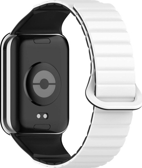 Xiaomi Mi Band 8 Pro Silikon Kordon Klfs Krd-105 Strap Kayış-Beyaz-Siyah