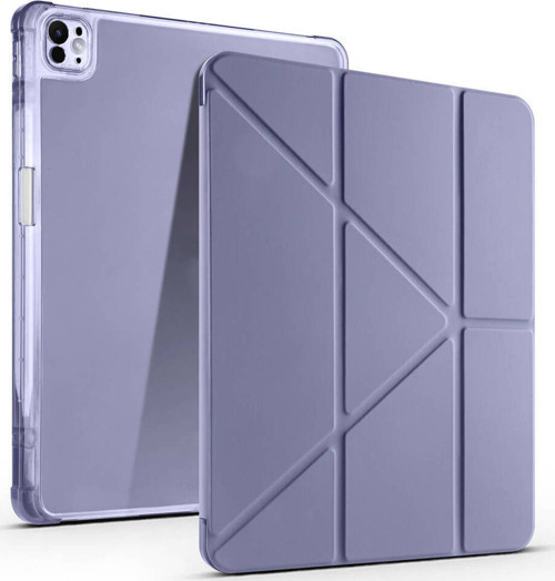 İpad Pro 13 2025 M5 Kılıf Zore Tri Folding Kalem Bölmeli Standlı Kılıf - Mor