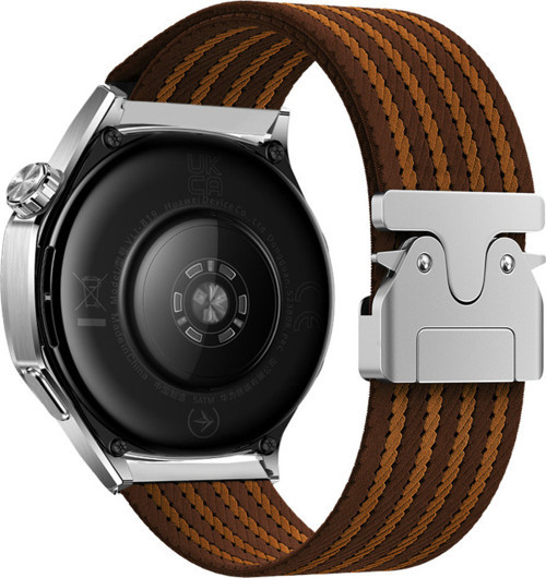 Gear S3 Klfs Krd-133 22Mm Naylon Kumaş Hasır Örgülü Kordon - Kahverengi