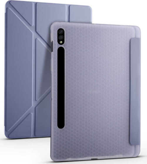 Samsung Galaxy Tab S7 Plus T970 Kılıf Tri Folding Smart With Pen Standlı Kalemlikli Kapaklı Kılıf