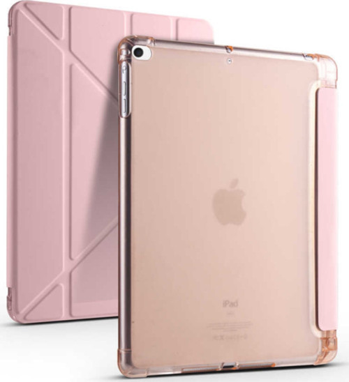 Apple Ipad 9.7 2018 Kılıf Tri Folding Smart With Pen Standlı Kalem Bölmeli Kapaklı Origami Kılıf