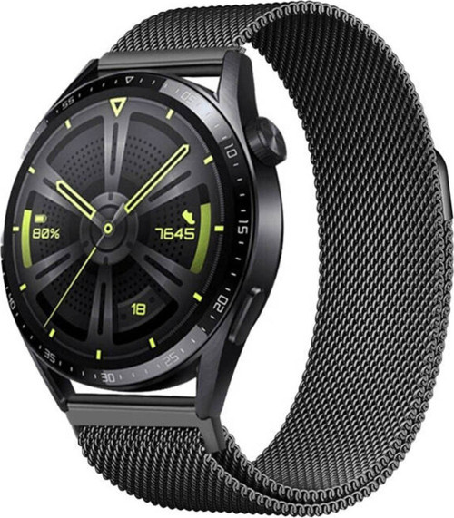Gear S2 Klfs Band-12 20Mm Metal Hasır Kordon-Siyah