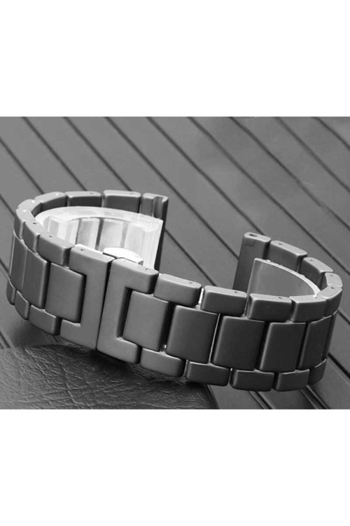 Galaxy Watch 42Mm (20Mm) Mat Seramik Metal Klfs Kordon-Siyah