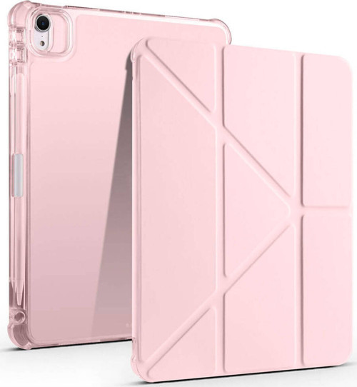 İpad Air 11 2025 M3 Kılıf Klfs Tri Folding Kalem Bölmeli Standlı Kılıf - Rose Gold