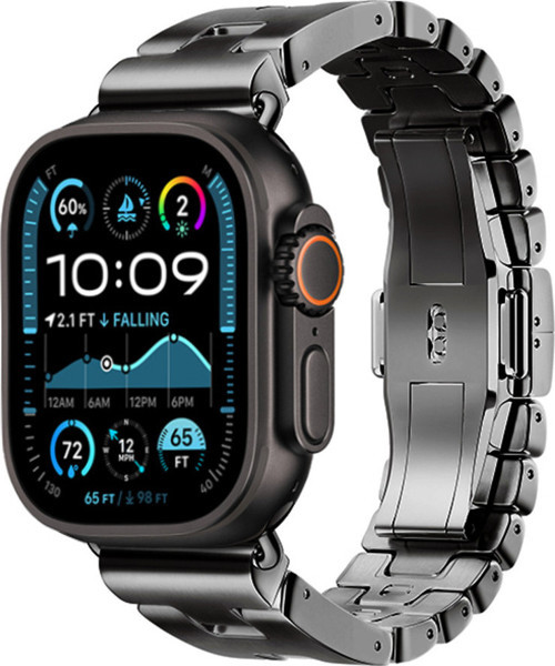 Apple Watch Ultra 49Mm Klfs Krd-125 Metal Kordon Strap Kayış-Siyah