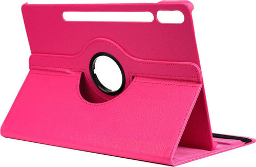 Galaxy Tab S9 Fe Plus Uyumlu Klfs Dönebilen Standlı Kılıf-Pembe Koyu