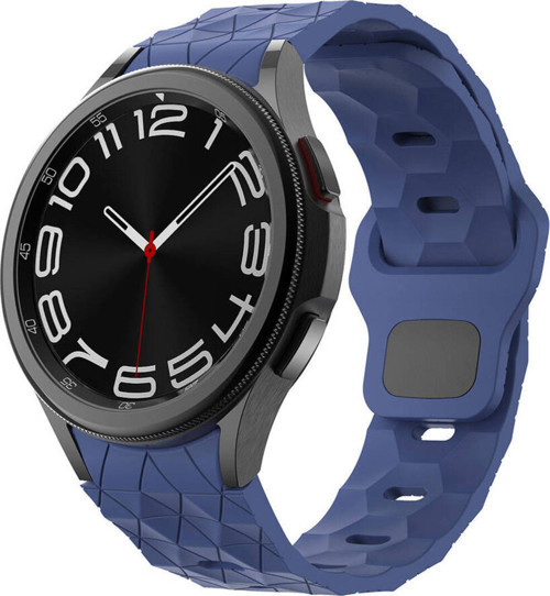 Galaxy Watch 5 Pro 45Mm Klfs Krd-116 20Mm Futbol Desenli Spor Tasarımlı Silikon Kordon-Lacivert