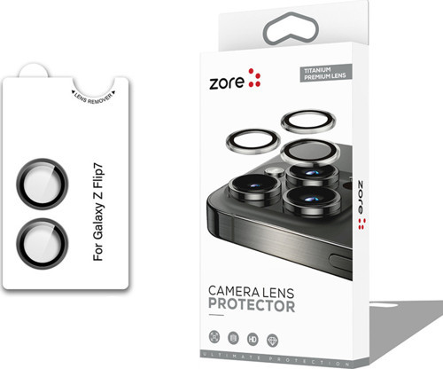 Galaxy Z Flip 7 Zore Cl-12 Premium Safir Parmak İzi Bırakmayan Anti-Reflective Kamera Lens Koruyucu