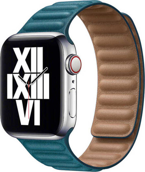 Watch Ultra 49Mm Kordon Uyumlu Krd-34 Deri Strap Kayış Klfs- Petrol Mavi