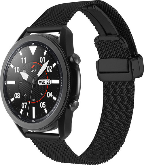 Gear S3 (22Mm) Uyumlu Krd-85 22Mm Metal Klfs Kordon-Siyah