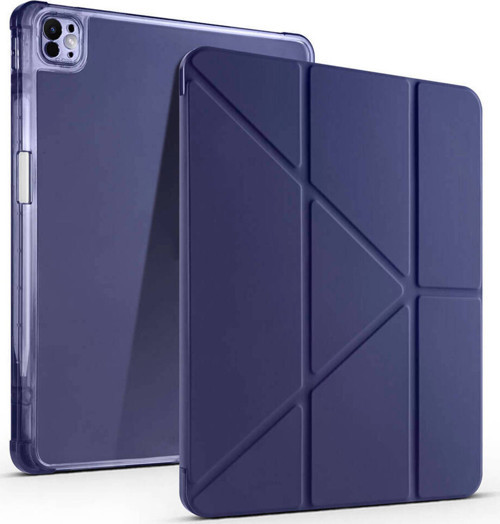İpad Pro 13 2025 M5 Kılıf Zore Tri Folding Kalem Bölmeli Standlı Kılıf - Lacivert
