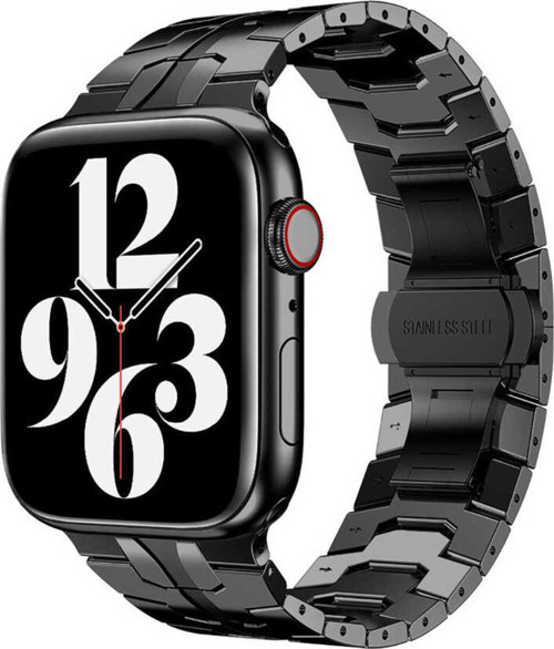 Watch Ultra 49Mm Kordon Uyumlu Krd-63 Metal Strap Kayış Klfs- Siyah