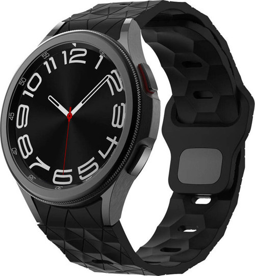 Galaxy Watch 5 40Mm Klfs Krd-116 20Mm Futbol Desenli Spor Tasarımlı Silikon Kordon-Siyah