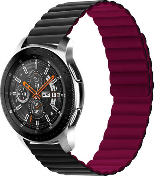 Gear S3 Uyumlu Krd-52 Klfs Kordon-Siyah-Kırmızı