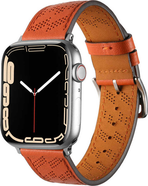 Watch 42Mm Uyumlu Krd-76 Pu Deri Kordon Strap Kayış Klfs- Turuncu