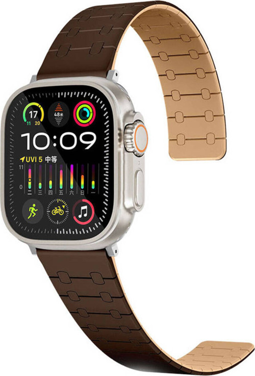 Apple Watch 40Mm Klfs Krd-111 Çizgili Desenli Silikon Kordon-Kahverengi