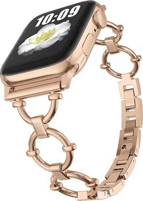Watch Ultra 49Mm Kordon Uyumlu Krd-56 Metal Strap Kayış Klfs- Rose Gold