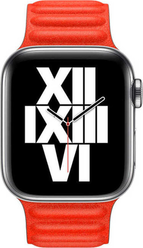 Watch Ultra 49Mm Kordon Uyumlu Krd-34 Deri Strap Kayış Klfs- Kırmızı