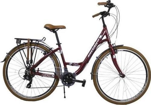 Sarajevo 700 Unisex V-Fren 28" Jant 21 Vites Bayan Şehir Bisikleti Bordo Beyaz