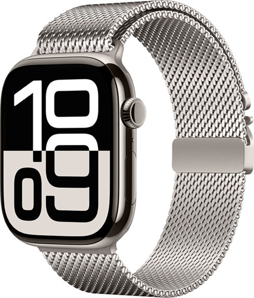 Apple Watch 42Mm Klfs Krd-121 Metal Hasır Kordon-Starlight