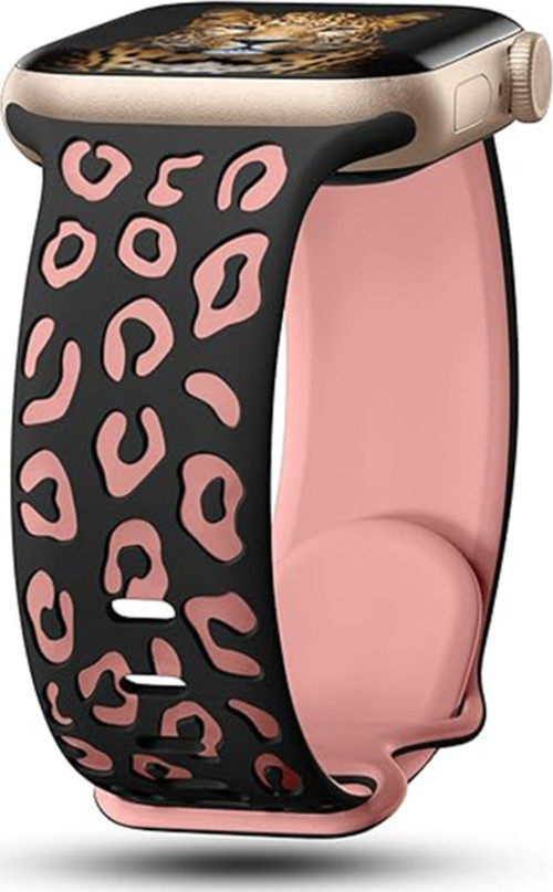 Watch 10 42Mm Klfs Krd-140 Silikon Kordon Strap Kayış - Siyah-Pembe