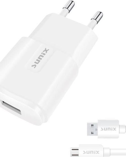 2.1A USB-A Girişli Micro Şarj Aleti Seti Beyaz S-21