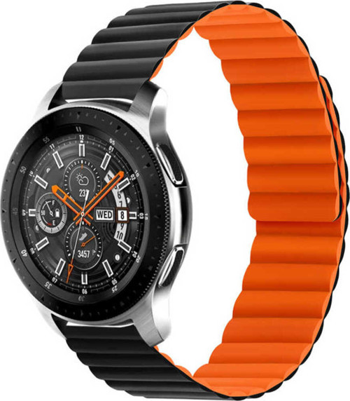 Gear S3 Uyumlu Krd-52 Klfs Kordon-Siyah-Turuncu