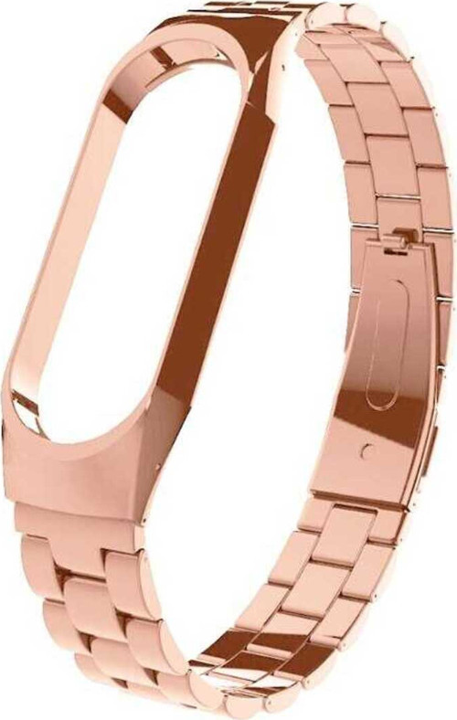 Xiaomi Mi Band 5 Uyumlu Krd-04 Metal Klfs Kordon-Rose Gold