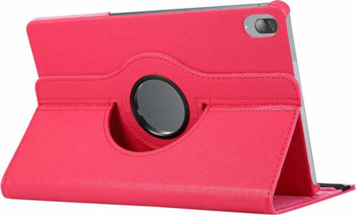Lenovo Tab P11 Pro 11.2" 2.Nesil Uyumlu Klfs Dönebilen Standlı Kılıf-Pembe Koyu