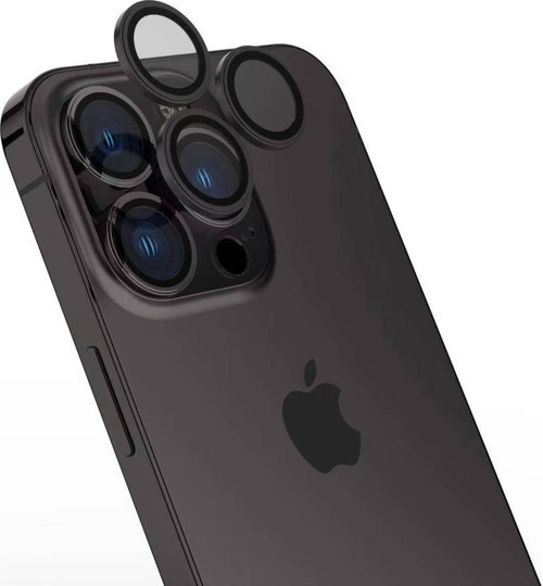 İphone 15 Pro Uyumlu Klfs Cl-15 Parmak İzi Bırakmayan Anti-Refcloive Kamera Koruyucu-Siya